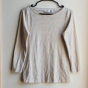 Vineyard Vines Gold/Cream Scoop Neck Striped Jersey Size Medium